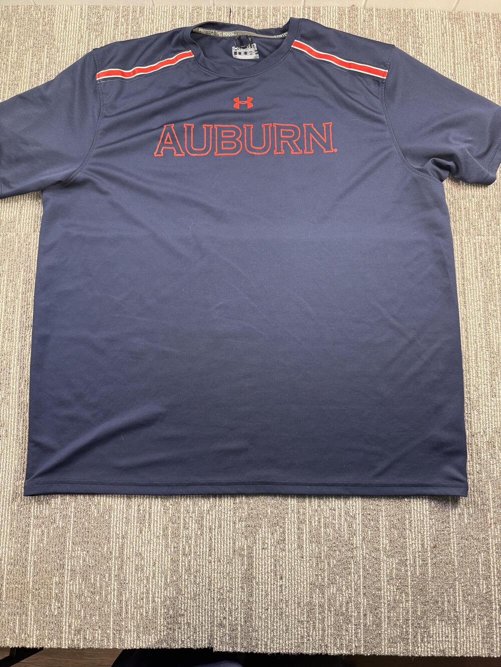 Auburn Tigers Shirt Mens 2XL Navy NCAA Football Under Armour Loose Performance